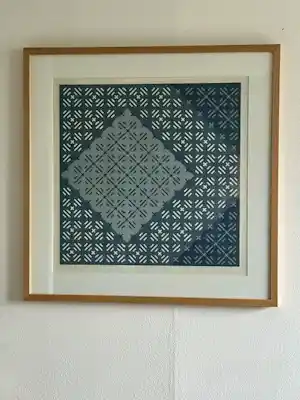 Henk van der Plas - Abstract Geometrische Compositie in wit, grijs en blauw kopen? Bied vanaf 30!