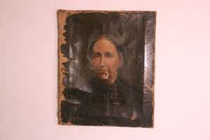 Jan Dunselman - Portret van dame, omstreeks 1880 , in slechte staat, alleen voor restauratie! verkocht voor € 50!