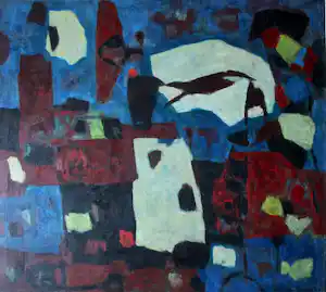 Willem Boon - Olieverf op doek: Kompositie - 1964 verkocht voor € 399!