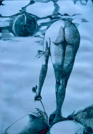 Nicolaas Wijnberg - handgesigneerde ets | 'Naakte vrouw op de rug gezien' | 1972 (ZELDZAAM WERK) verkocht voor € 100!