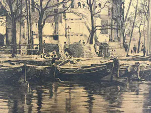 Willem Witsen - Binnenkant met afbraak - mooie originele ets kopen? Bied vanaf 160!