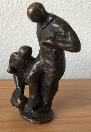 Brons (Onbekend) - Massief bronzen beeld " VADER EN ZOON " Laatste kans !!!!!! kopen? Bied vanaf 25!