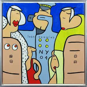 Jacob Herskind - Acryl op doek, N.Y. 04 - Ingelijst verkocht voor € 80!