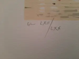 Allain Renoux - Litho, titel "Bruggetje langs de rivier". kopen? Bied vanaf 35!