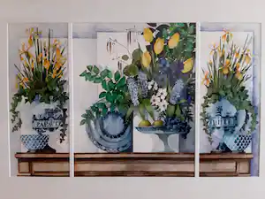 Albert A. Labordus - Bloemen in vazen en op schaal verkocht voor € 41!