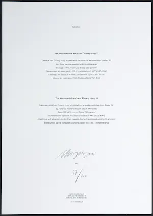 Zhuang Hong Yi - Gelimiteerde uitgave met bijbehorende gesigneerde zeefdruk! kopen? Bied vanaf 500!