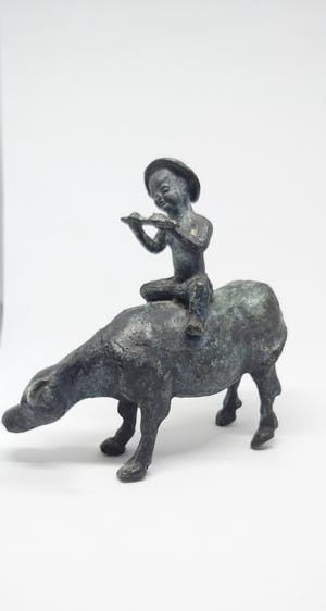Brons (Onbekend) - Antieke Aziatische Yak Met Boer Rond 1930 kopen? Bied vanaf 85!