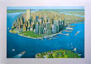 Richard John Haas - Manhattan View -Governor's Island kopen? Bied vanaf 350!