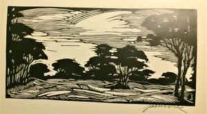 Jan Schonk - Houtsnede Wolfheze 1926 verkocht voor € 35!