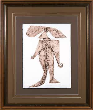 Reinhoud D'Haese - Aquatint metaaldruk, L'alsacienne - Ingelijst verkocht voor € 120!