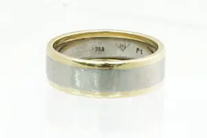 1506 - Stijlvolle & massieve bicolor18 krt goud en platina unisex ring kopen? Bied vanaf 390!