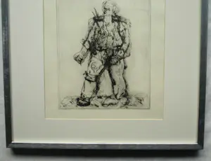 Georg Baselitz - 2 Ingelijste etsen , o.a. Die Falle (‘De val’ , ‘The trap’) uit 1965 kopen? Bied vanaf 1!