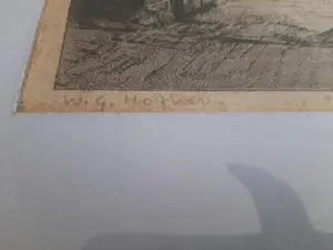 Willem Gerard Hofker - Ets, Prinsenhof en Oude Kerk te Delft kopen? Bied vanaf 35!