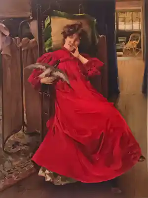 Fernand Toussaint - Femme en rouge verkocht voor € 50!