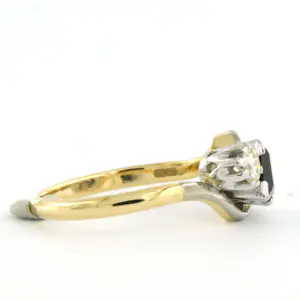 18k goud en platina ring met saffier en briljant geslepen diamanten tot. 0.32ct kopen? Bied vanaf 500!