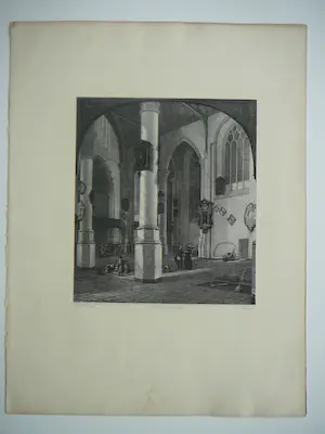 Adolf Carel Nunnink - Interieur oude Kerk Delft kopen? Bied vanaf 20!