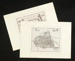 Isaac Tirion - Lot van twee kopergravures, Grondtekening der stand Ostende / (...) Gend verkocht voor € 22!