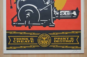 Shepard Fairey - Think & create / Print & destroy. kopen? Bied vanaf 75!