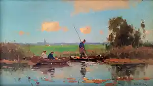 Jan Simon Knikker (jr.) - Vissers in de polder verkocht voor € 190!