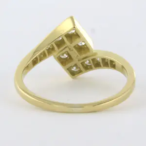 18k geel gouden ring bezet met briljant geslepen diamant 0.50ct - F/G - VS/SI kopen? Bied vanaf 700!