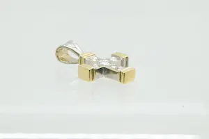 23 - Fraai 18 karaat bicolor-goud & ca. 0.25ct diamanten kruishanger kopen? Bied vanaf 180!