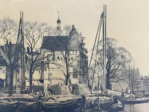 Willem Witsen - Binnenkant met afbraak - mooie originele ets kopen? Bied vanaf 160!
