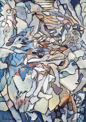 Liz Strick - Olieverf op doek, Dream Detritus verkocht voor € 80!