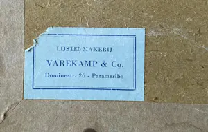 Niet of onleesbaar gesigneerd - Houtskool tekening straatje/landerij in Suriname? kopen? Bied vanaf 10!