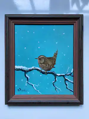 Henk Poeder - Winterkoninkje verkocht voor € 50!