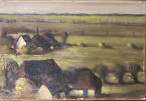 Pieter de Bodt - Olieverf op marouflé, Landschap verkocht voor € 50!