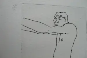 Hans Abbing - Ets - Manlijk naakt (2) - Oplage 25 exemplaren kopen? Bied vanaf 25!