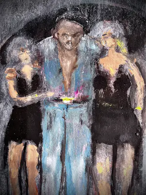 Pieter de Haard - Figuren in de regen. kopen? Bied vanaf 60!