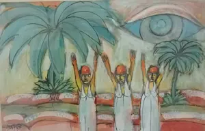 Mart Min - Het Lange Wachten -Krijt met aquarel kopen? Bied vanaf 200!