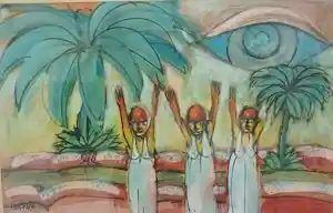 Mart Min - Het Lange Wachten -Krijt met aquarel kopen? Bied vanaf 200!