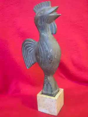 Benin - Bronzen haan. verkocht voor € 80!
