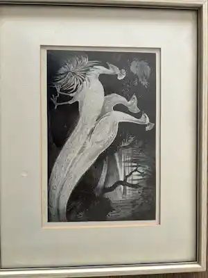 Jan Schonk - Paradijsvogels eigen druk rechtsonder gesigneerd verkocht voor € 100!