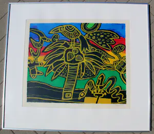 Corneille - Ingelijste zeefdruk: "Oiseau né du Paysage" - 1992 (nette lijst!) kopen? Bied vanaf 375!