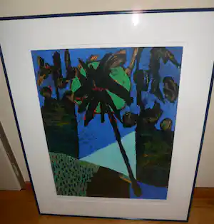 Jeroen Krabbé - Zeefdruk, Landschap, Gesigneerd, verkocht voor € 130!