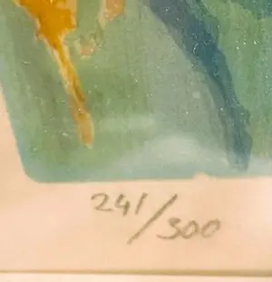 Paul Rouwette - Clowns gesigneerde zeefdruk ingelijst in bronskleurige lijst kopen? Bied vanaf 50!