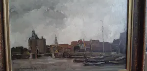 Hendrik Cornelis Kranenburg - Havengezicht Enkhuizen kopen? Bied vanaf 165!