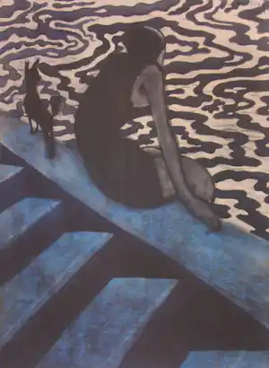 Leon Spilliaert - De Badende, 1910 - Offsetlithografie - 2005 verkocht voor € 100!