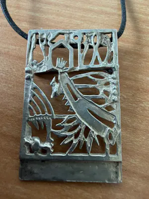 Jeroen Krabbé - Zilveren hanger / broche uit 1999 gesigneerd kopen? Bied vanaf 55!
