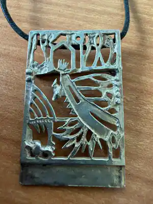 Jeroen Krabbé - Zilveren hanger / broche uit 1999 gesigneerd verkocht voor € 55!
