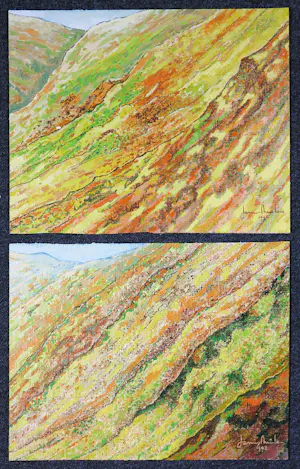 Janus Nuiten - Olieverf op doek, Twee landschappen kopen? Bied vanaf 100!