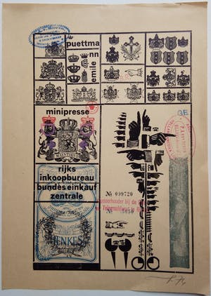 Emile Puettmann - Minipresse Dadaisme /Typografie - Lithografie 1974. kopen? Bied vanaf 35!
