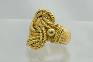 18 - Grote & zware (30gr) Surinaamse 18 Krt geelgouden heren mattenklopper ring kopen? Bied vanaf 1360!