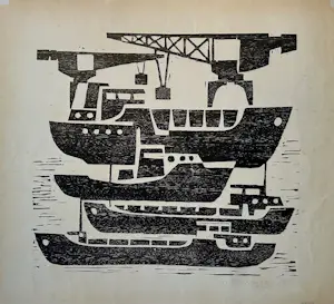 Gerard Bruning - Boten bij kraan (Manshaven Cuijk) kopen? Bied vanaf 60!