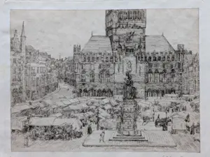 Gerrit Haverkamp - 1913 - De Grote Markt te Brugge kopen? Bied vanaf 20!