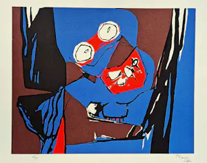 Fred Sieger - Grote, in 1976 in beperkte oplage van 75 ex. gemaakte kleuren zeefdruk kopen? Bied vanaf 38!