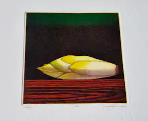 Joop Vegter - Fraaie kleine mezzotint "witlof" - bep. oplage (7/125) - potloodgesigneerd verkocht voor € 70!